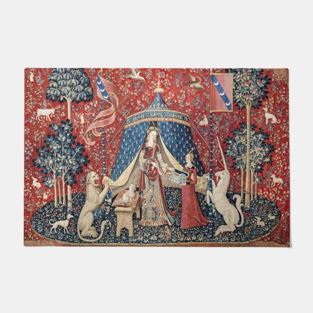 Die Dame und das Einhorn, zu meinem einzigen Wunsc Fußmatte (Vorderseite)