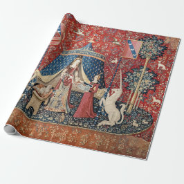 Die Dame und das Einhorn, zu meinem einzigen Wunsc Geschenkpapier