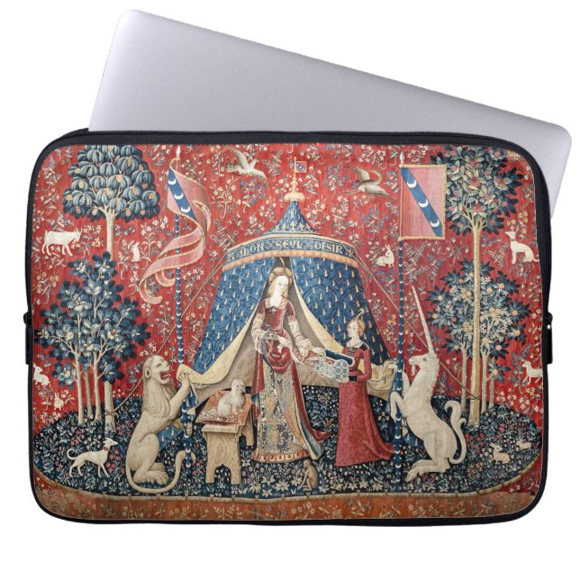 Die Dame und das Einhorn, zu meinem einzigen Wunsc Laptopschutzhülle (Vorderseite)