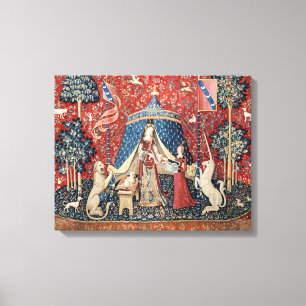 Die Dame und das Einhorn, zu meinem einzigen Wunsc Leinwanddruck