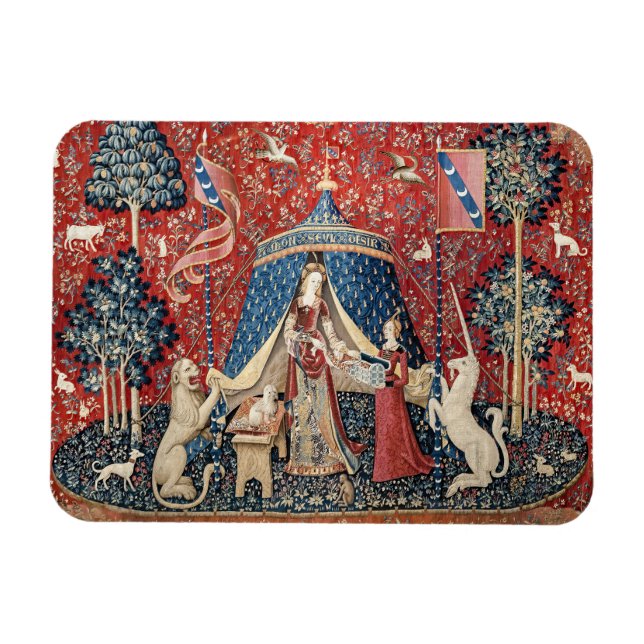 Die Dame und das Einhorn, zu meinem einzigen Wunsc Magnet (Horizontal)