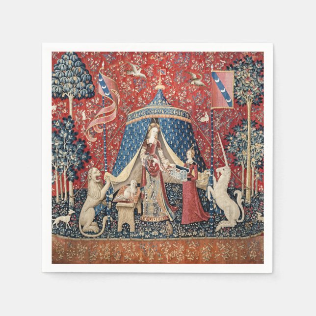Die Dame und das Einhorn, zu meinem einzigen Wunsc Serviette (Vorderseite)
