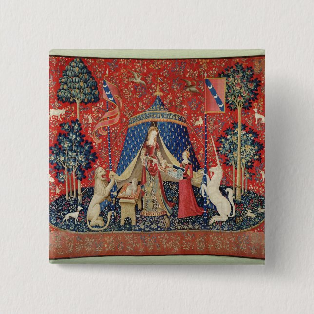 Die Dame und das Einhorn: "Zu meinem nur desire Button (Vorderseite)