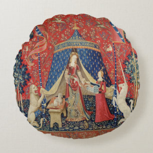 Die Dame und das Einhorn: 'Zu meinem nur desire Rundes Kissen