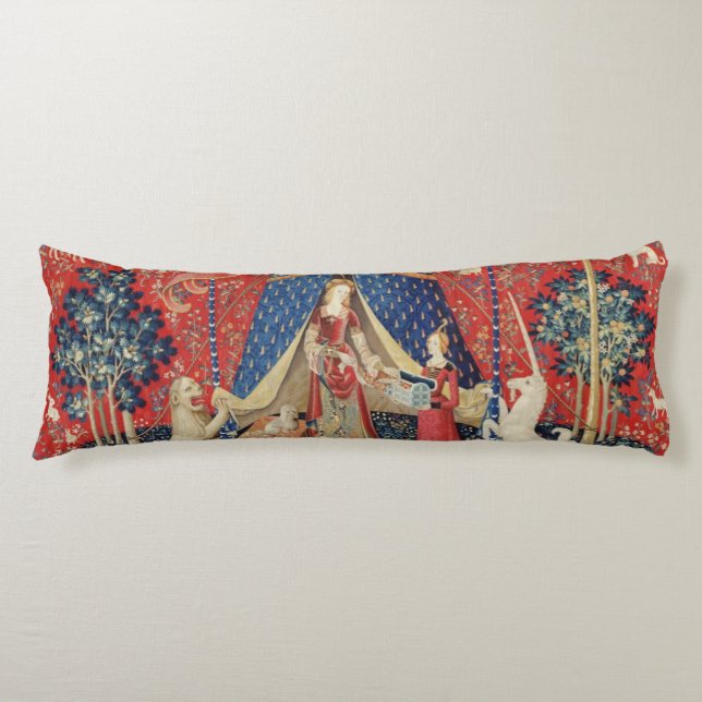 Die Dame und das Einhorn: 'Zu meinem nur desire Seitenschläferkissen (Vorderseite)