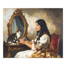 Die Dame und ihre Katze - ein zeitloser Viktoriani Fotodruck