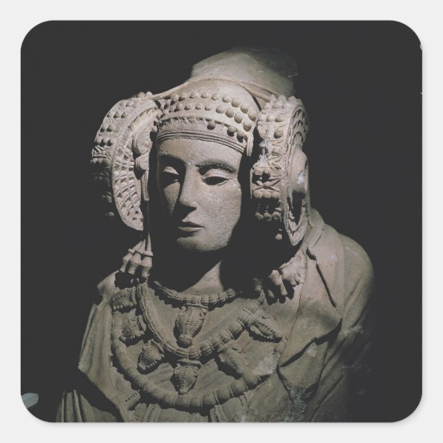 Die Dame von Elche Quadratischer Aufkleber (Vorderseite)