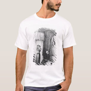 Die Dame von mittlerem Alter im Doppelt-Gebetteten T-Shirt