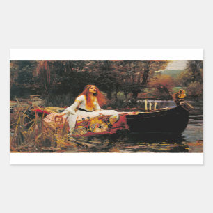 Die Dame von Shalott. 1888 von John Waterhouse Rechteckiger Aufkleber