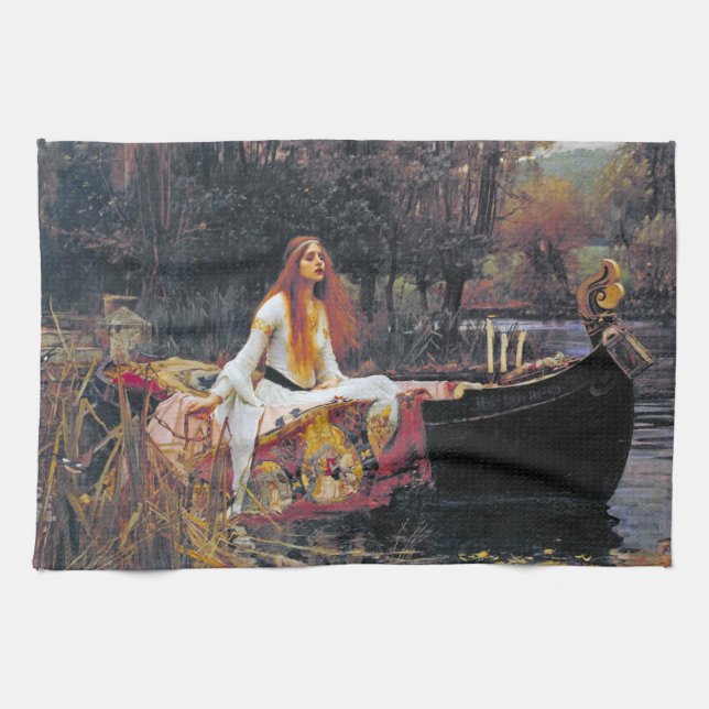 Die Dame von Shalott, John William Waterhouse Geschirrtuch (Horizontal)