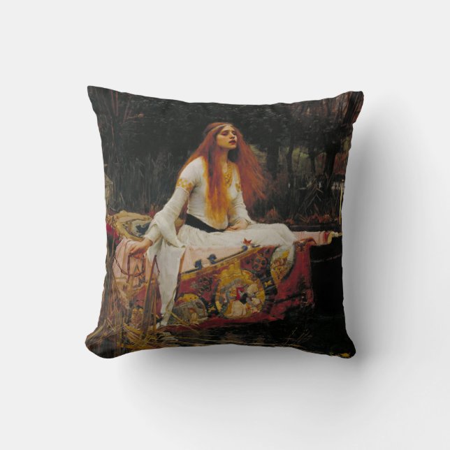 Die Dame von Shalott Kissen (Vorderseite)