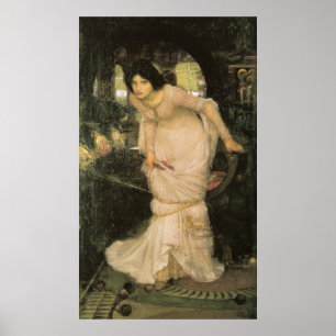 Die Dame von Shalott mit Blick auf Lancelot Poster