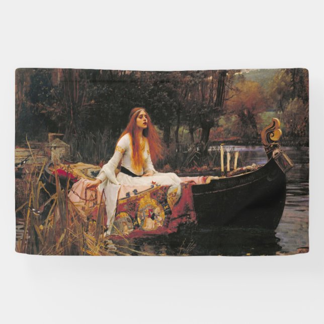 Die Dame von Shalott (mittelalterliche Schönheit) Banner (Horizontal)