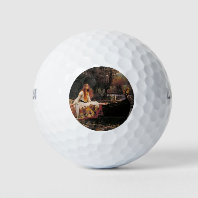 Die Dame von Shalott (mittelalterliche Schönheit) Golfball (Vorderseite)