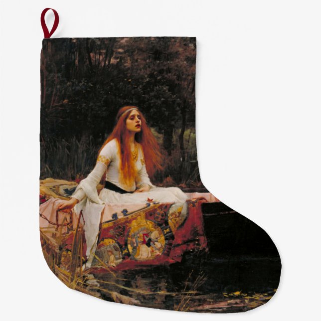 Die Dame von Shalott (mittelalterliche Schönheit) Großer Weihnachtsstrumpf (Vorderseite)