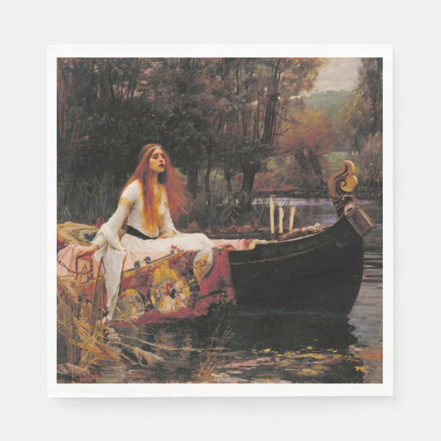 Die Dame von Shalott (mittelalterliche Schönheit) Serviette (Vorderseite)