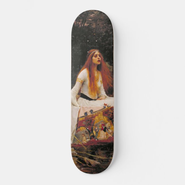 Die Dame von Shalott (mittelalterliche Schönheit) Skateboard (Vorderseite)