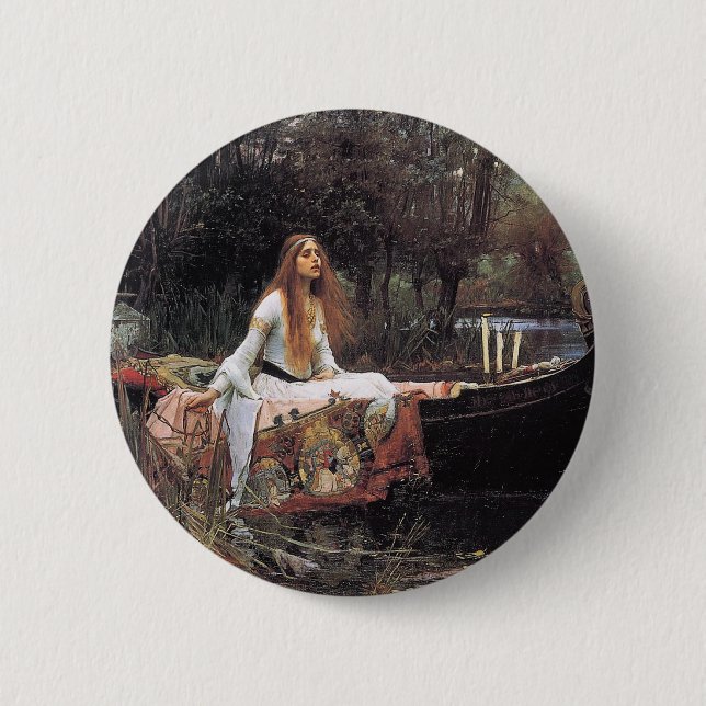 Die Dame von Shalott von John W. Waterhouse Button (Vorderseite)
