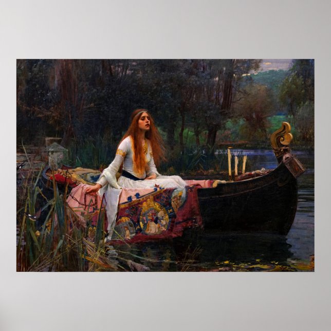 Die Dame von Shalott von John William Waterhouse Poster (Vorne)