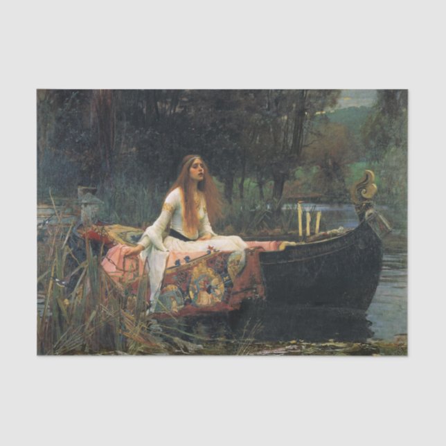 Die Dame von Shalott, von John William Waterhouse Seidenpapier (Vorderseite)