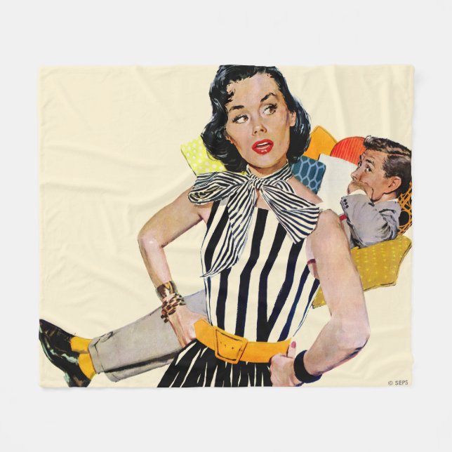 Die Dame wurde beleidigt Fleecedecke (Vorderseite (Horizontal))