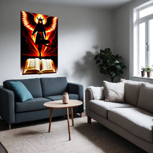 Die dämonische Bibel   AI Art Poster