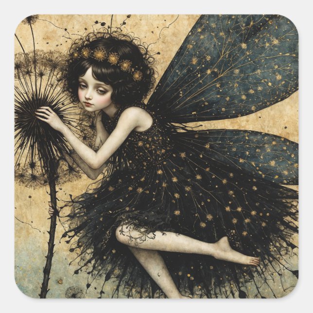 Die Dandylion Fairy Quadratischer Aufkleber (Vorderseite)