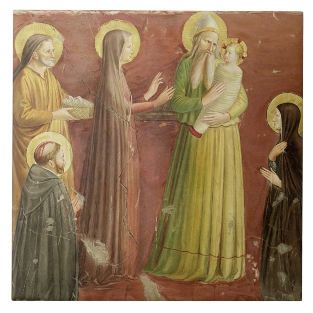 Die Darstellung im Tempel, von einer Reihe von p Fliese (Vorderseite)