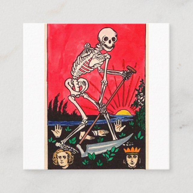Die Death Tarot Card Quadratische Visitenkarte (Vorderseite)