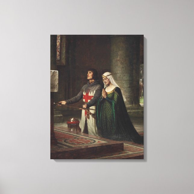 Die Dedication (der mittelalterliche Ritter und se Leinwanddruck (Vorderseite)