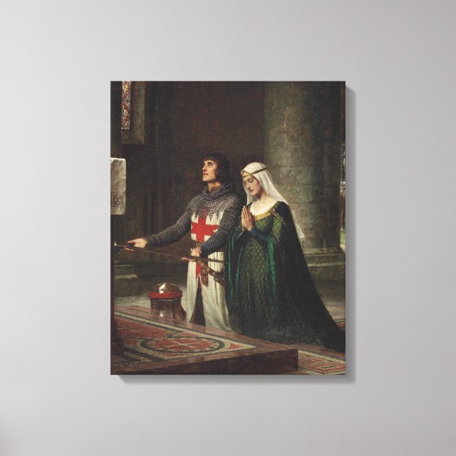 Die Dedication (der mittelalterliche Ritter und se Leinwanddruck (Vorderseite)