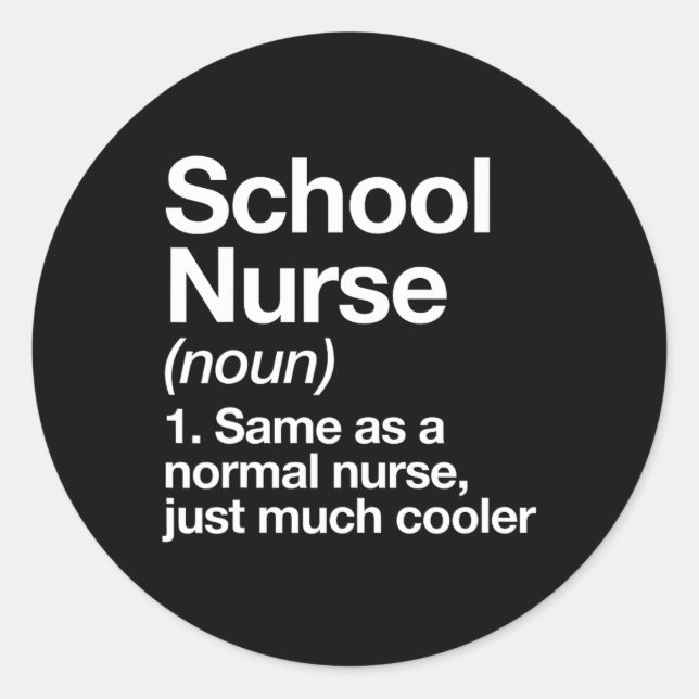Die Definition von Krankenschwester wird am ersten Runder Aufkleber (Vorderseite)