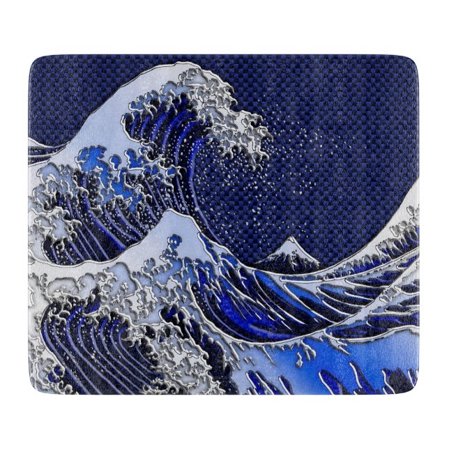 Die Dekoration der großen Hokusai-Wave-Chromfaser Schneidebrett (Vorderseite)