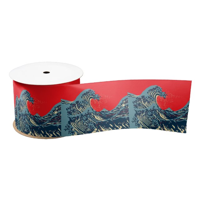 Die Dekoration des Great Hokusai Wave Pops Satinband (Spule)