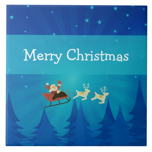 Die Dekorationsszene des Weihnachtsmannes Fliese (Vorderseite)