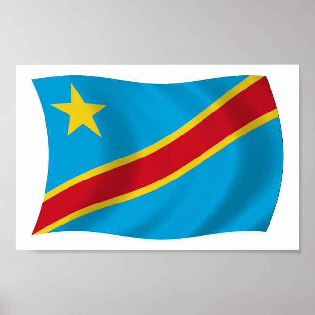Die Demokratische Republik Kongo Flag Poster Print (Vorne)