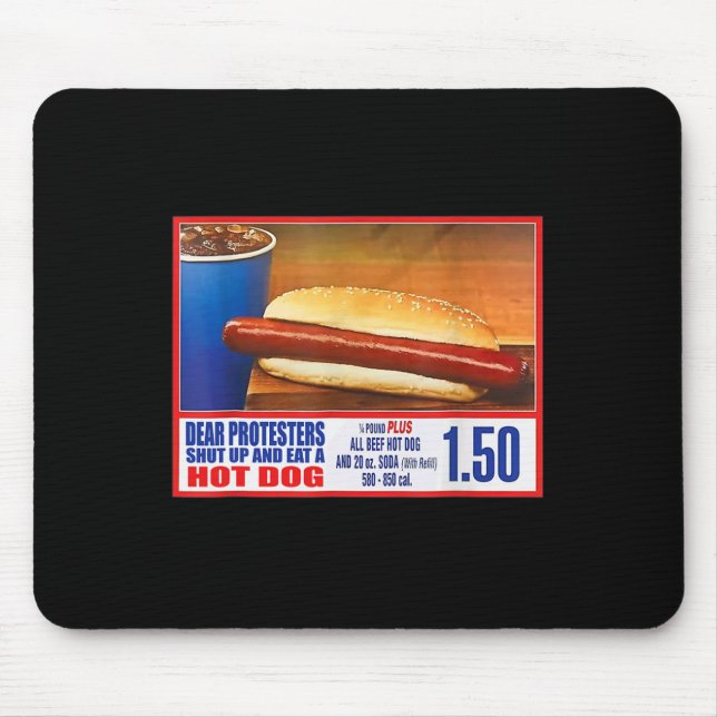Die Demonstranten halten sich auf und essen einen  Mousepad (Vorne)
