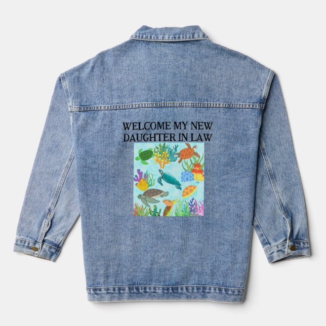 Die Denim Jacket der personalisierten Schwiegertoc Jeansjacke (Rückseite)