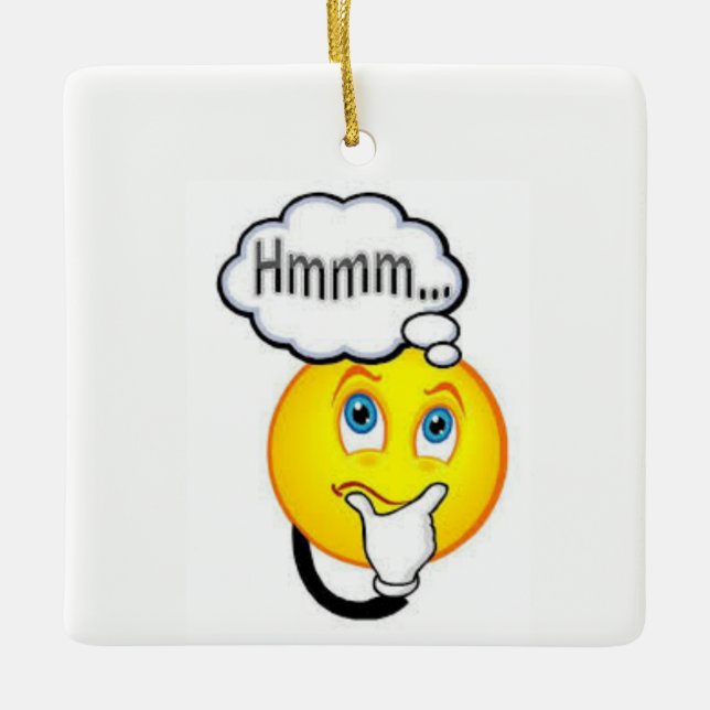 **DIE DENKENDE EMOJI*** CHRISTMAS-ORNATION KERAMIKORNAMENT (Vorderseite)