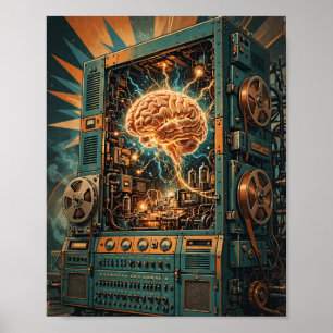 Die Denkmaschine — Retro-Futurismus Poster
