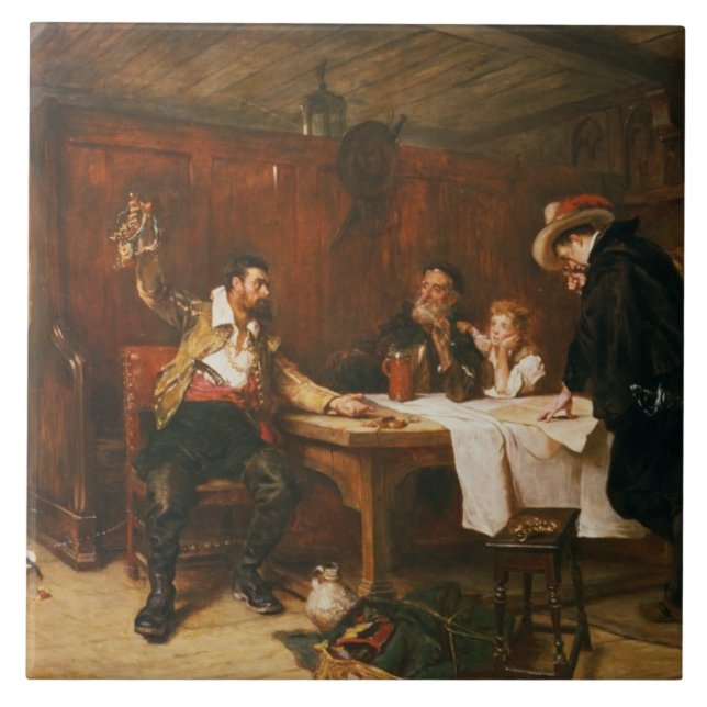 Die des Buccaneers Geschichte (Öl auf Leinwand) Fliese (Vorderseite)