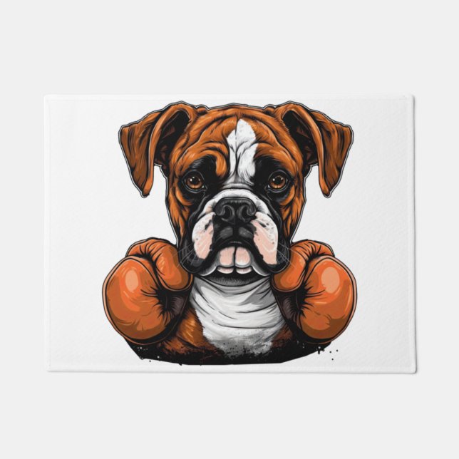 Die Designer-Kunst von BoxerLoveK9 Fußmatte (Vorderseite)