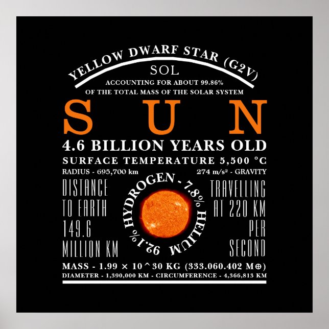 Die detaillierte Astronomie der Sonne Poster (Vorne)
