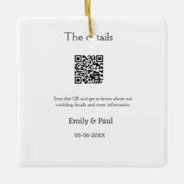 Die Details Hochzeitswebsite scannen QR hinzufügen Keramikornament