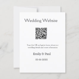 Die Details Hochzeitswebsite scannen QR hinzufügen Postkarte