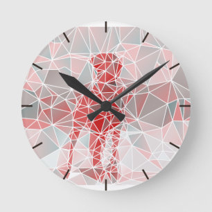 Die Deutsche Dogge - der Apoll unter Höhle Runde Wanduhr