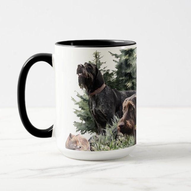 Die deutschen Drahthaar-Zeiger, Kunst Tasse (Links)
