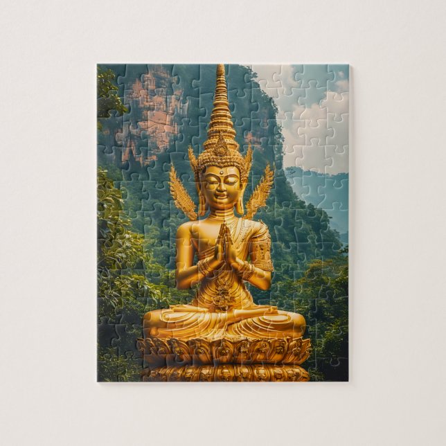 Die Devata im goldenen Licht Puzzle (Vertikal)
