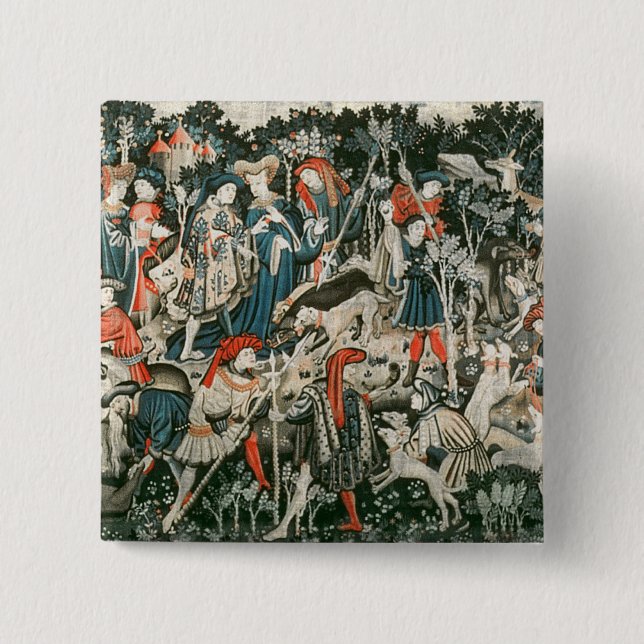 Die Devonshire Jagd-Tapisserien Button (Vorderseite)