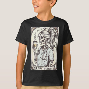 Die Dialyse-Krankenschwester Halloween Skelett Kra T-Shirt
